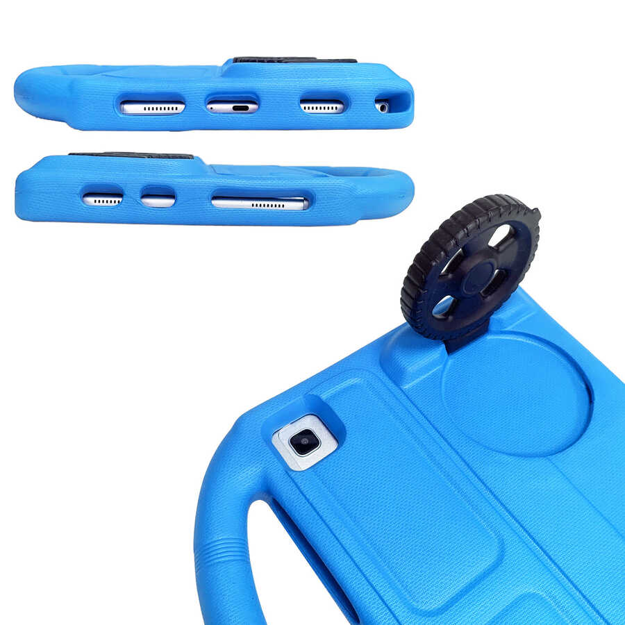 Lenovo M10 Plus TB-X606F Zore Wheel Car Tekerlek Standlı Tablet Eva Silikon Kılıf Siyah