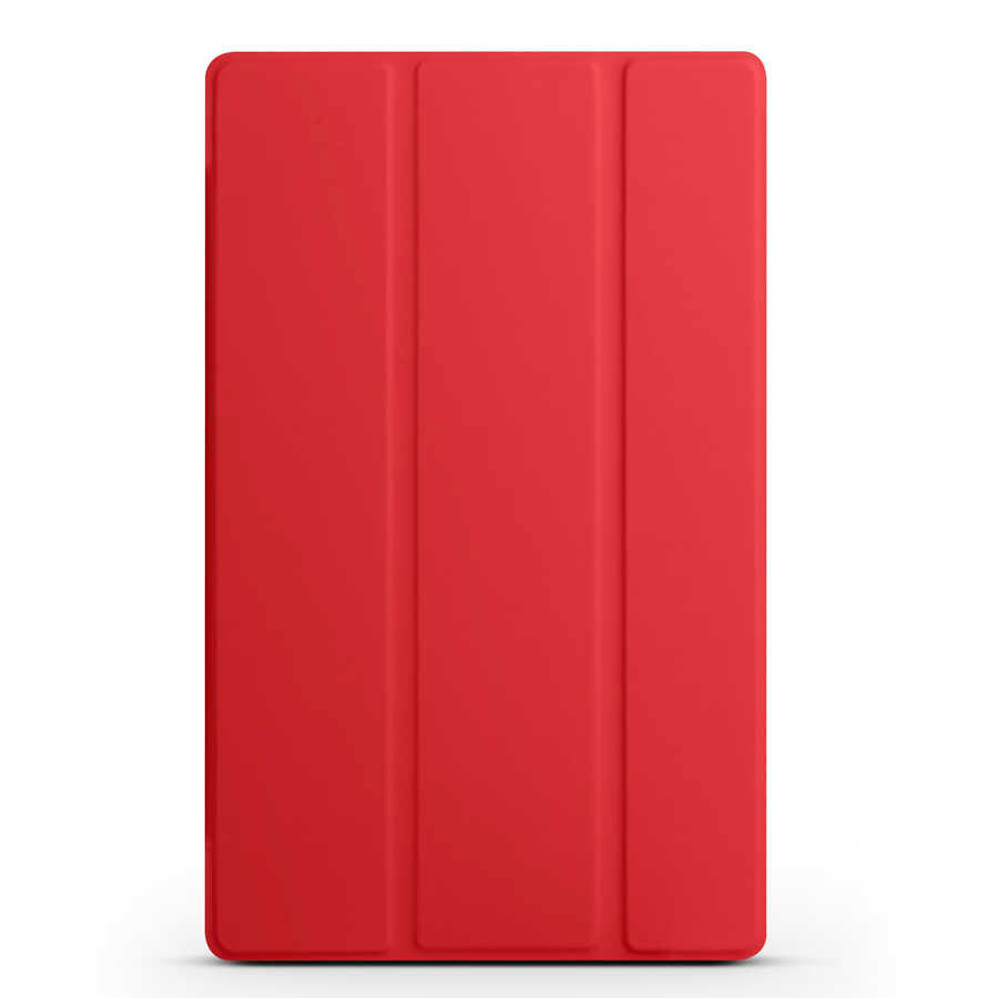 Lenovo M10 TB-X306F Gen.2 Zore Smart Cover Standlı 1-1 Kılıf Kırmızı