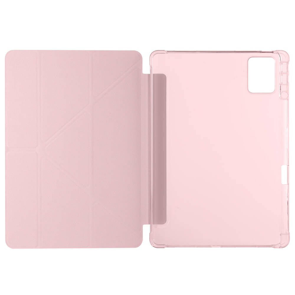 Lenovo M11 TB-330FU Kılıf Zore Tri Folding Kalem Bölmeli Standlı Kılıf Kırmızı