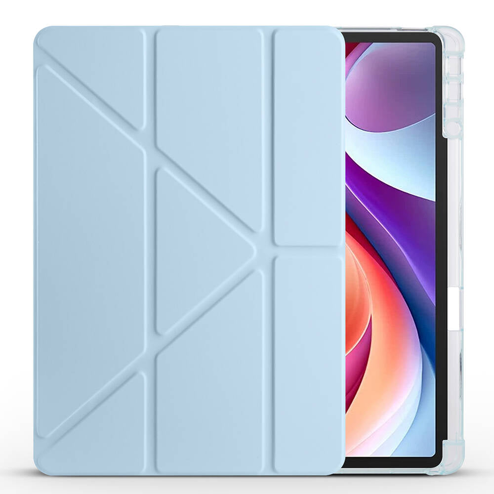 Lenovo M11 TB-330FU Kılıf Zore Tri Folding Kalem Bölmeli Standlı Kılıf Rose Gold