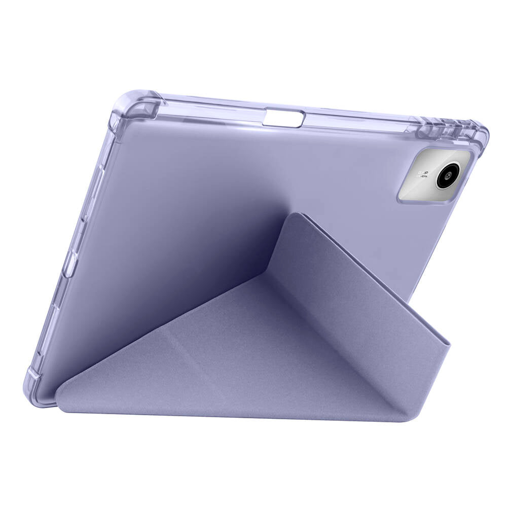 Lenovo M11 TB-330FU Kılıf Zore Tri Folding Kalem Bölmeli Standlı Kılıf Mor