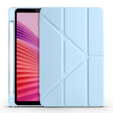 Lenovo Tab One 8.7 TB-305FU Kılıf Zore Tri Folding Kalem Bölmeli Standlı Kılıf Mavi
