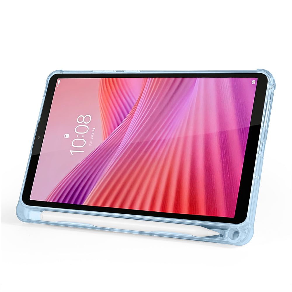 Lenovo Tab One 8.7 TB-305FU Kılıf Zore Tri Folding Kalem Bölmeli Standlı Kılıf Mavi