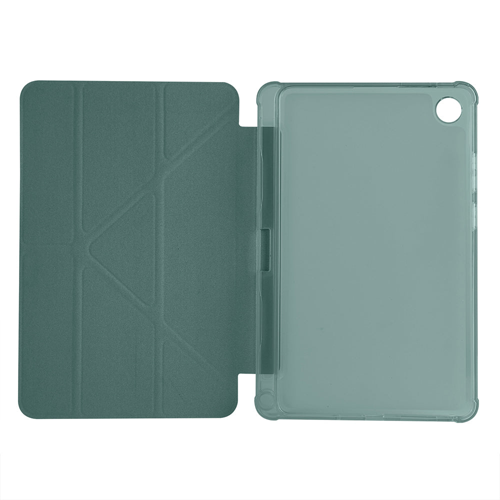 Lenovo Tab One 8.7 TB-305FU Kılıf Zore Tri Folding Kalem Bölmeli Standlı Kılıf Koyu Yeşil