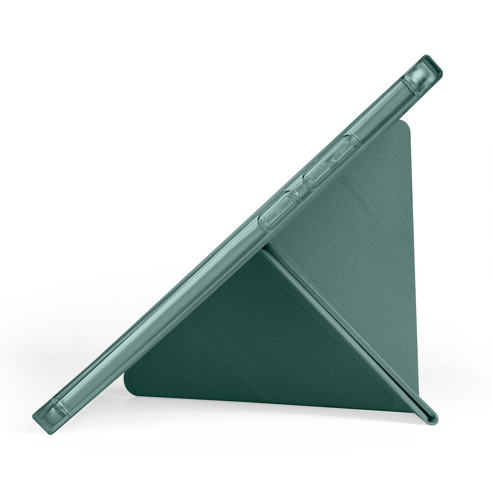 Lenovo Tab One 8.7 TB-305FU Kılıf Zore Tri Folding Kalem Bölmeli Standlı Kılıf Koyu Yeşil