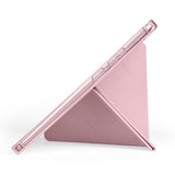 Lenovo Tab One 8.7 TB-305FU Kılıf Zore Tri Folding Kalem Bölmeli Standlı Kılıf Rose Gold