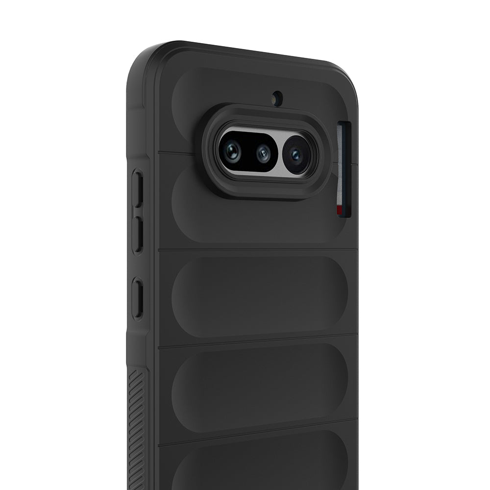 Nothing Phone 4A Kılıf Esnek TPU Oyuklu Arka Yüzey Tasarımlı Etnik Silikon Kapak Siyah