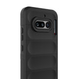 Nothing Phone 4A Kılıf Esnek TPU Oyuklu Arka Yüzey Tasarımlı Etnik Silikon Kapak Siyah