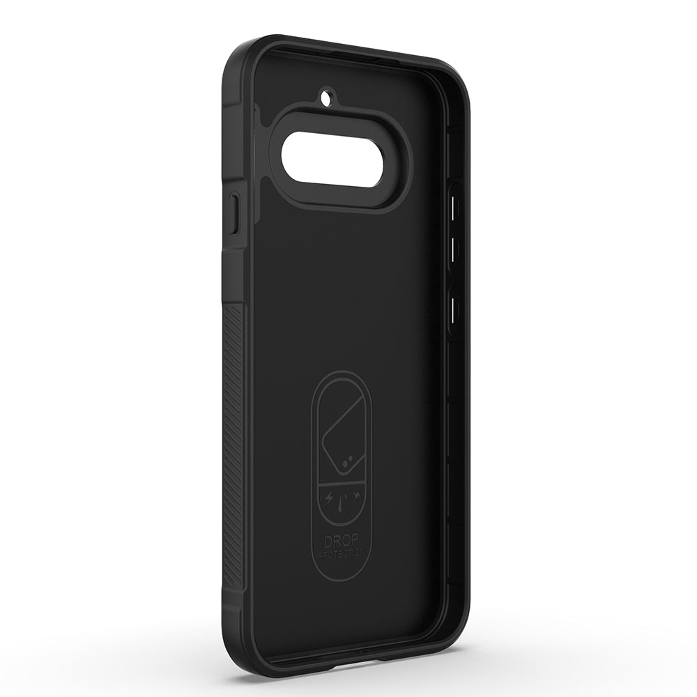 Nothing Phone 4A Kılıf Esnek TPU Oyuklu Arka Yüzey Tasarımlı Etnik Silikon Kapak Siyah
