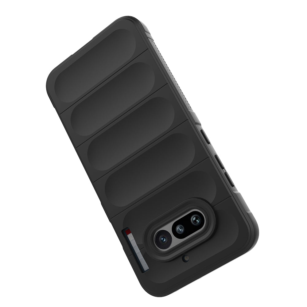 Nothing Phone 4A Kılıf Esnek TPU Oyuklu Arka Yüzey Tasarımlı Etnik Silikon Kapak Siyah