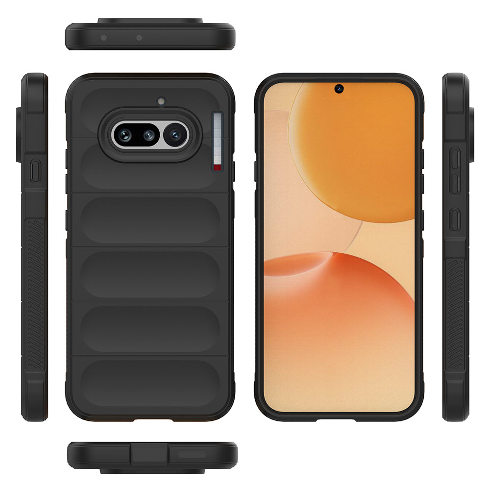 Nothing Phone 4A Kılıf Esnek TPU Oyuklu Arka Yüzey Tasarımlı Etnik Silikon Kapak Siyah
