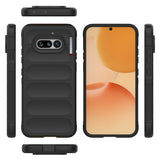 Nothing Phone 4A Kılıf Esnek TPU Oyuklu Arka Yüzey Tasarımlı Etnik Silikon Kapak Siyah