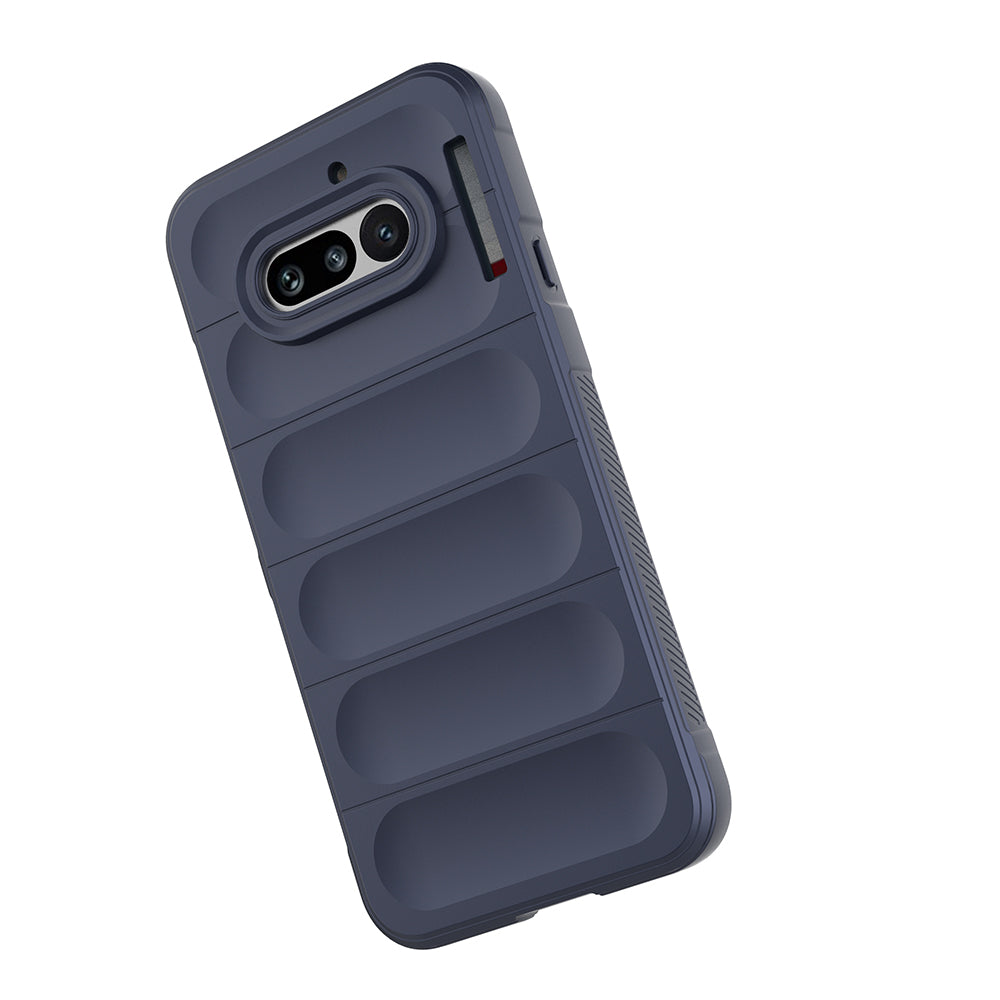 Nothing Phone 4A Kılıf Esnek TPU Oyuklu Arka Yüzey Tasarımlı Etnik Silikon Kapak Lacivert