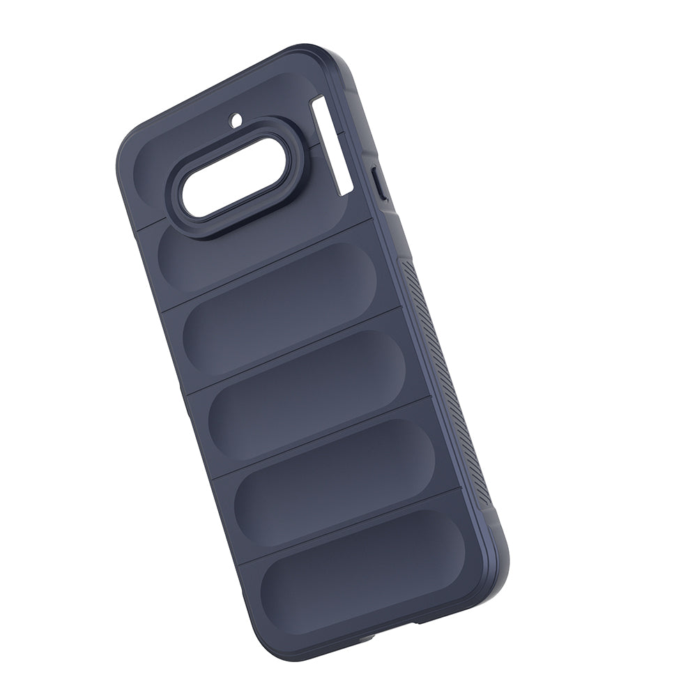 Nothing Phone 4A Kılıf Esnek TPU Oyuklu Arka Yüzey Tasarımlı Etnik Silikon Kapak Lacivert