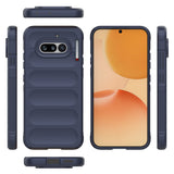 Nothing Phone 4A Kılıf Esnek TPU Oyuklu Arka Yüzey Tasarımlı Etnik Silikon Kapak Lacivert