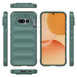 Nothing Phone 4A Kılıf Esnek TPU Oyuklu Arka Yüzey Tasarımlı Etnik Silikon Kapak Koyu Yeşil