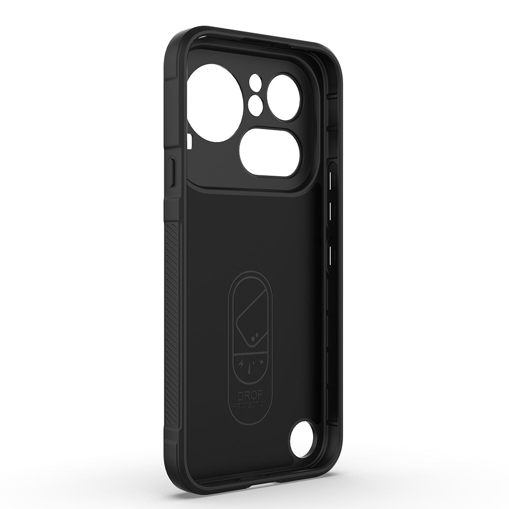 Nothing Phone 4A Pro Kılıf Esnek TPU Oyuklu Arka Yüzey Tasarımlı Etnik Silikon Kapak Siyah