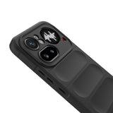 Nothing Phone 4A Pro Kılıf Esnek TPU Oyuklu Arka Yüzey Tasarımlı Etnik Silikon Kapak Siyah