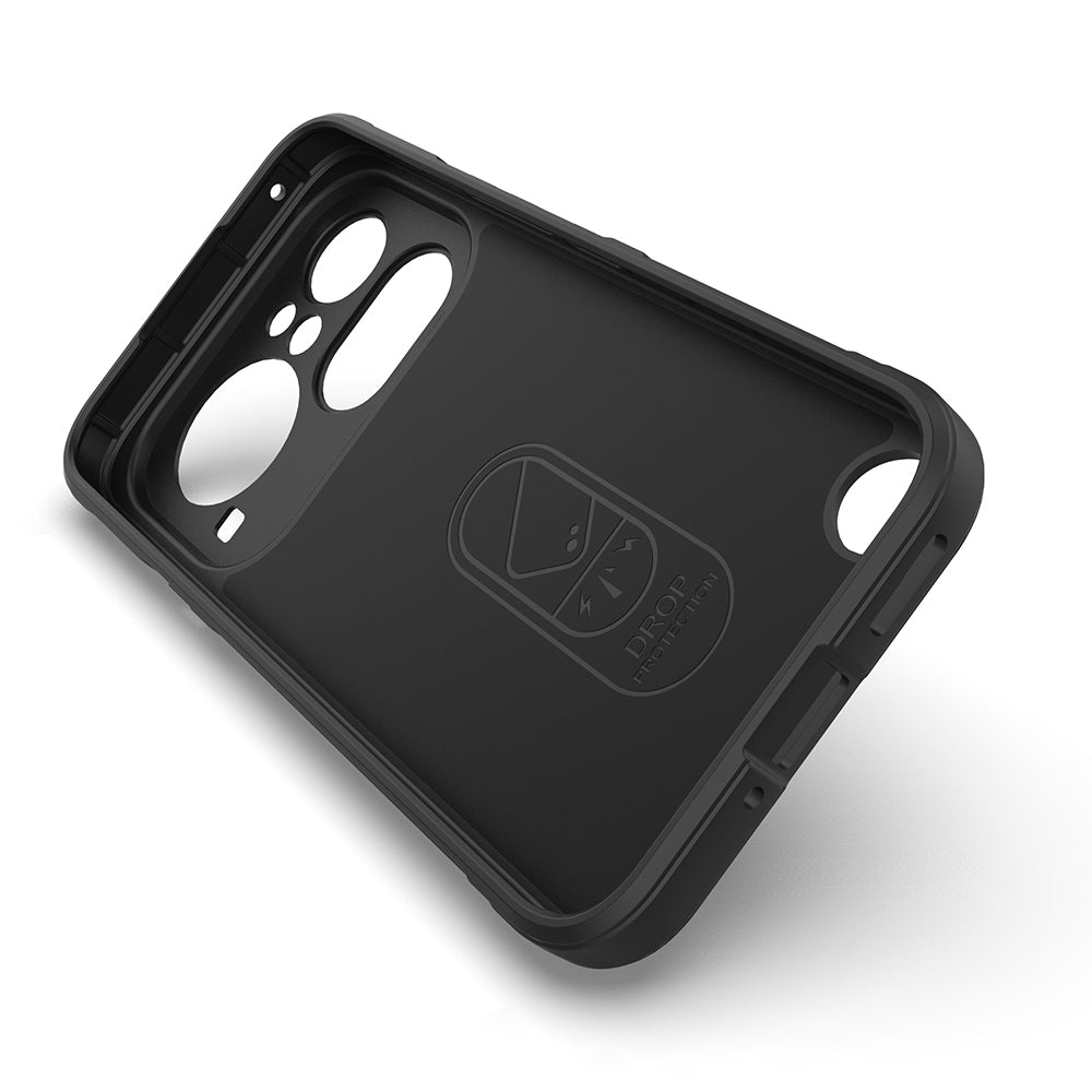 Nothing Phone 4A Pro Kılıf Esnek TPU Oyuklu Arka Yüzey Tasarımlı Etnik Silikon Kapak Siyah
