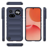 Nothing Phone 4A Pro Kılıf Esnek TPU Oyuklu Arka Yüzey Tasarımlı Etnik Silikon Kapak Lacivert
