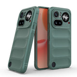 Nothing Phone 4A Pro Kılıf Esnek TPU Oyuklu Arka Yüzey Tasarımlı Etnik Silikon Kapak Koyu Yeşil