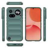Nothing Phone 4A Pro Kılıf Esnek TPU Oyuklu Arka Yüzey Tasarımlı Etnik Silikon Kapak Koyu Yeşil