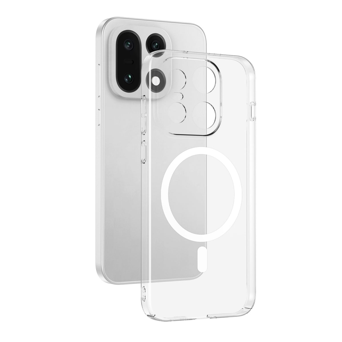 One Plus 15 5G Kamera Korumalı M-Safe Şarj Özellikli Şeffaf London Sert PC Kapak Şeffaf
