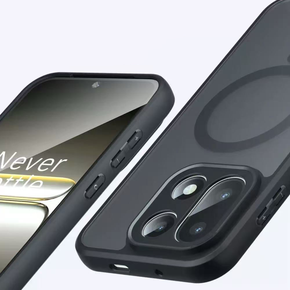 One Plus 15 5G Kılıf M-Safe Şarj Özellikli Kamera Korumalı Zore Lunex Kapak Siyah
