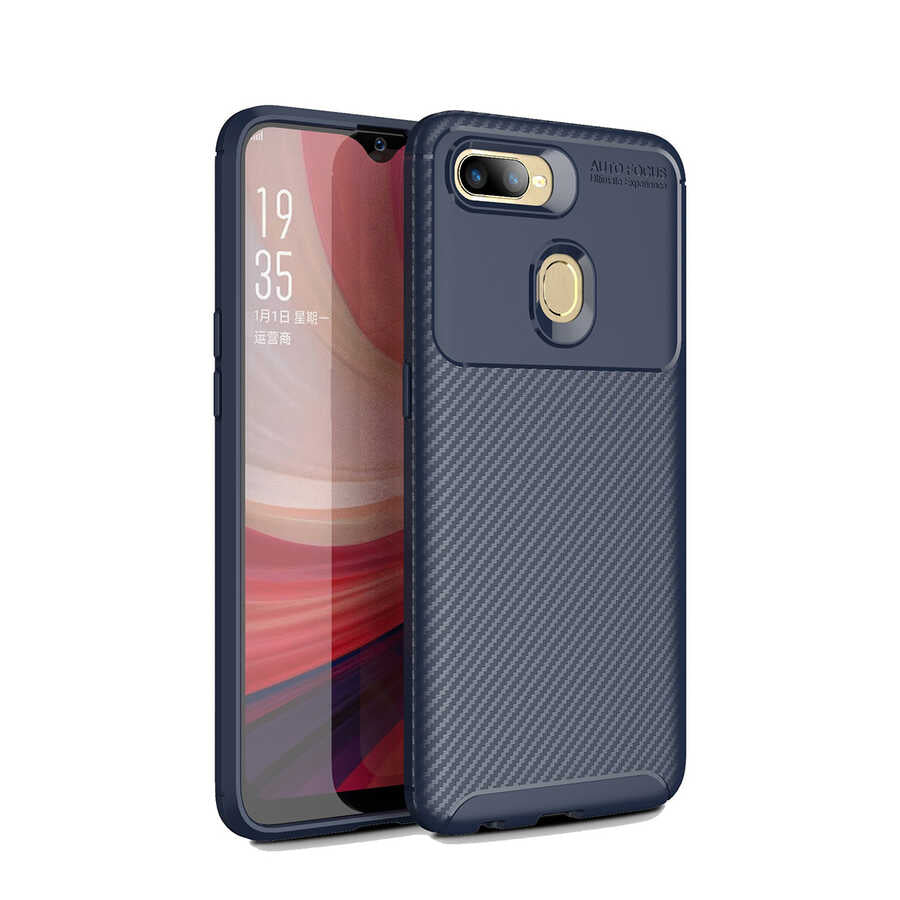 Oppo A12 Kılıf Zore Negro Silikon Kapak Lacivert