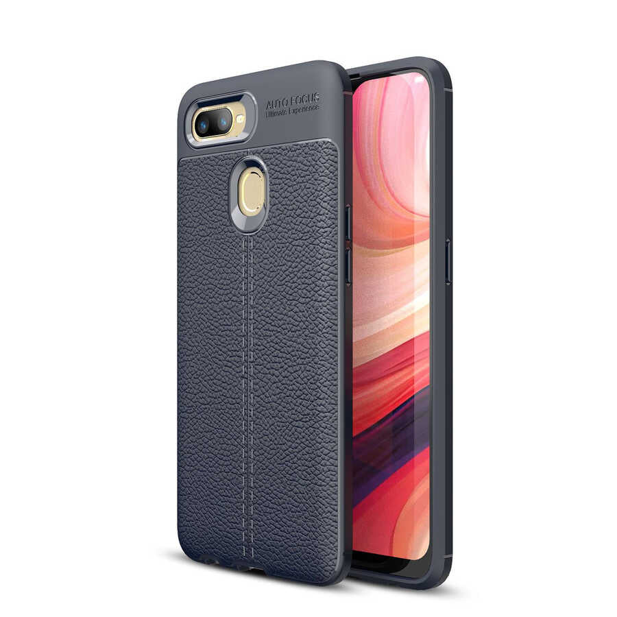 Oppo A12 Kılıf Zore Niss Silikon Kapak Lacivert