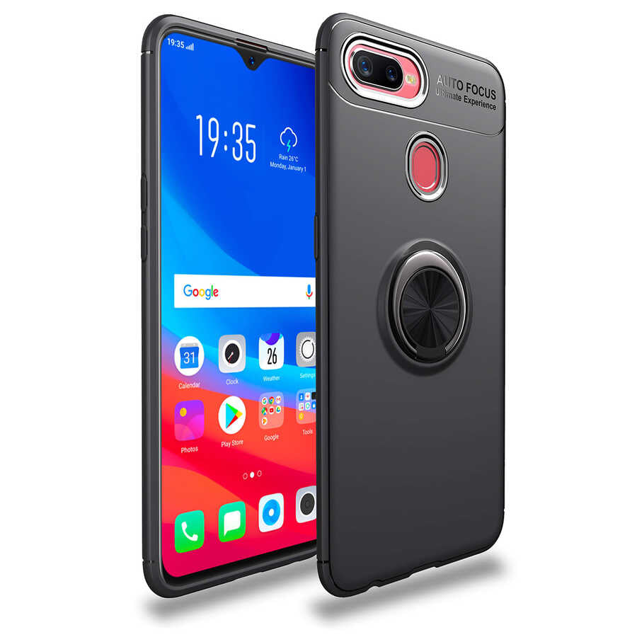 Oppo A12 Kılıf Zore Ravel Silikon Kapak Siyah