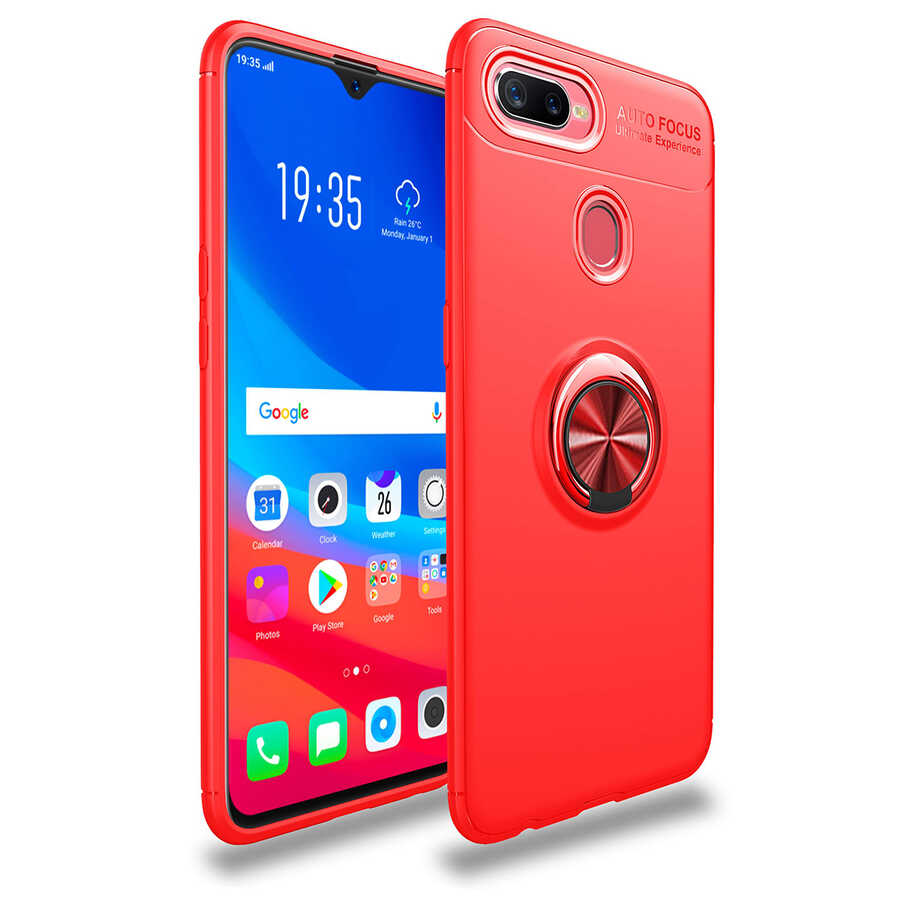 Oppo A12 Kılıf Zore Ravel Silikon Kapak Kırmızı