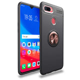 Oppo A12 Kılıf Zore Ravel Silikon Kapak Siyah-Rose Gold