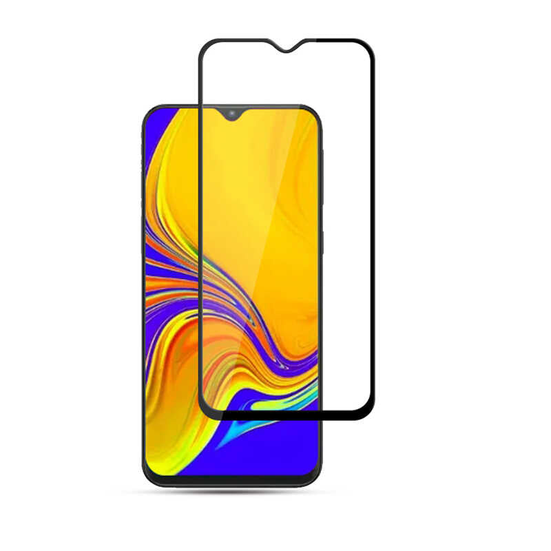 Oppo A12 Zore Kenarları Kırılmaya Dayanıklı Cam Ekran Koruyucu Siyah