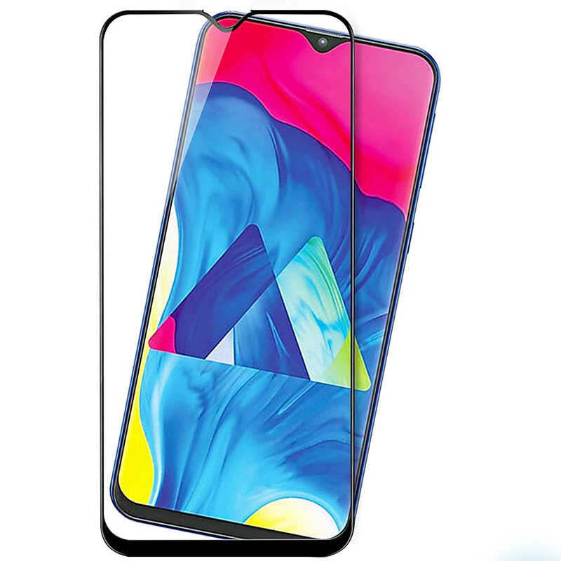 Oppo A12 Zore Kenarları Kırılmaya Dayanıklı Cam Ekran Koruyucu Siyah