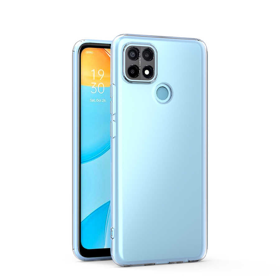 Oppo A15 Kılıf Zore Kamera Korumalı Süper Silikon Kapak Renksiz