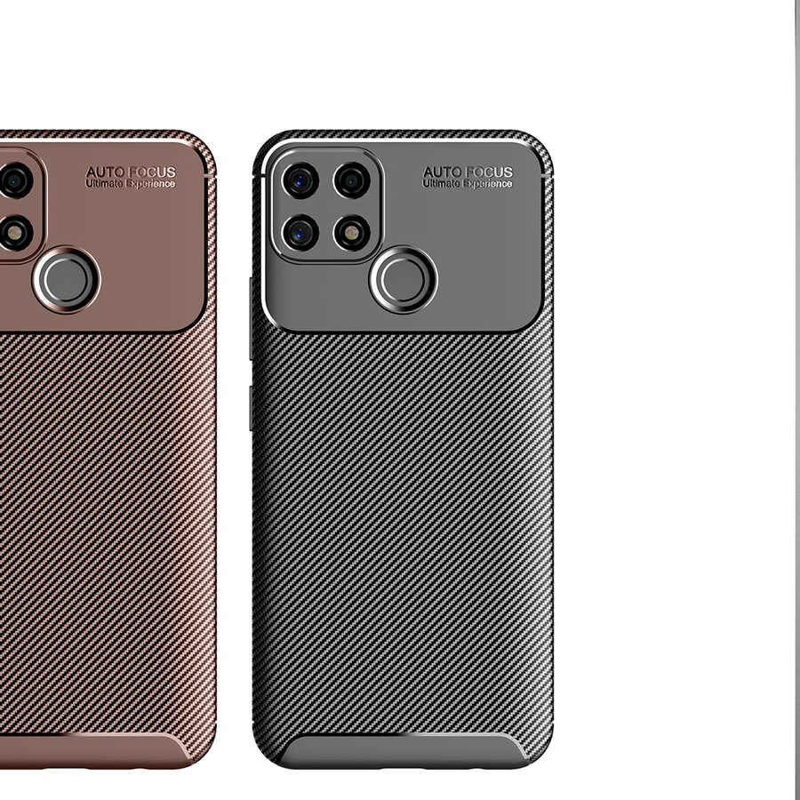 Oppo A15 Kılıf Zore Negro Silikon Kapak Kahverengi