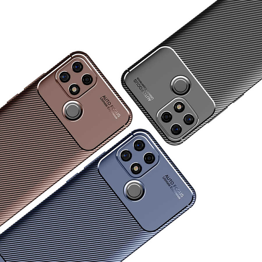 Oppo A15 Kılıf Zore Negro Silikon Kapak Kahverengi