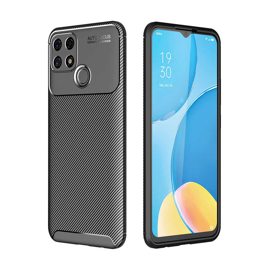 Oppo A15 Kılıf Zore Negro Silikon Kapak Siyah