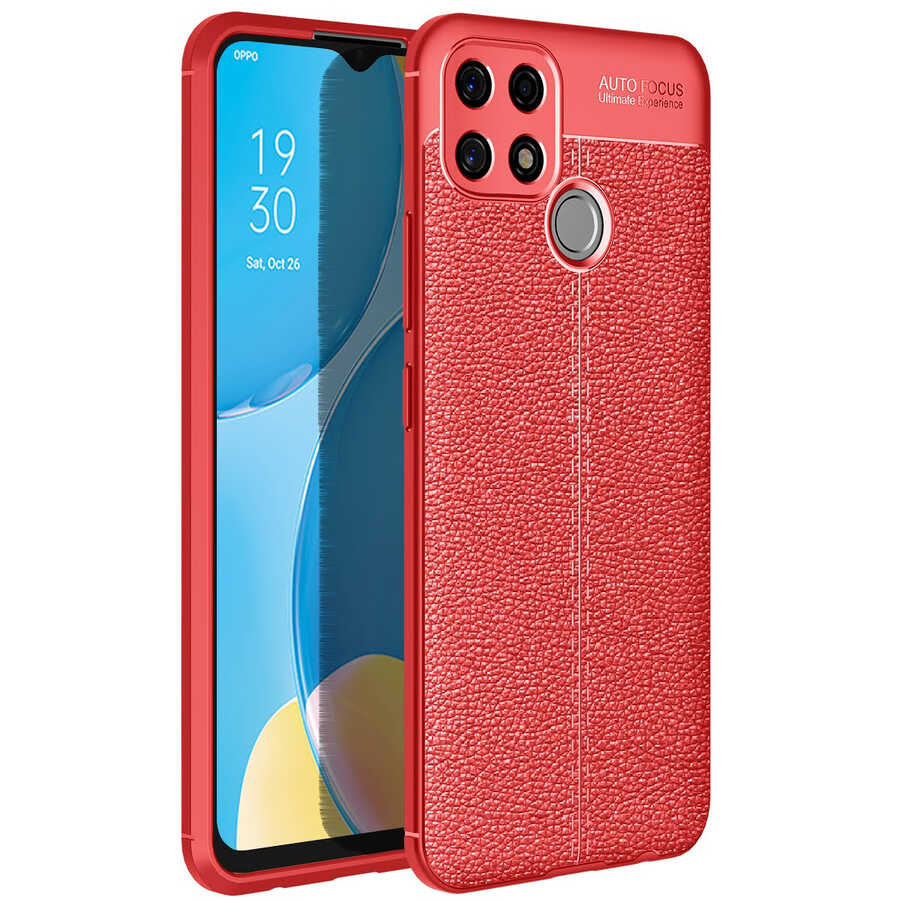 Oppo A15 Kılıf Zore Niss Silikon Kapak Kırmızı