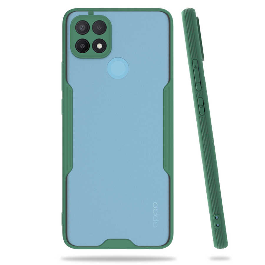 Oppo A15 Kılıf Zore Parfe Kapak Koyu Yeşil