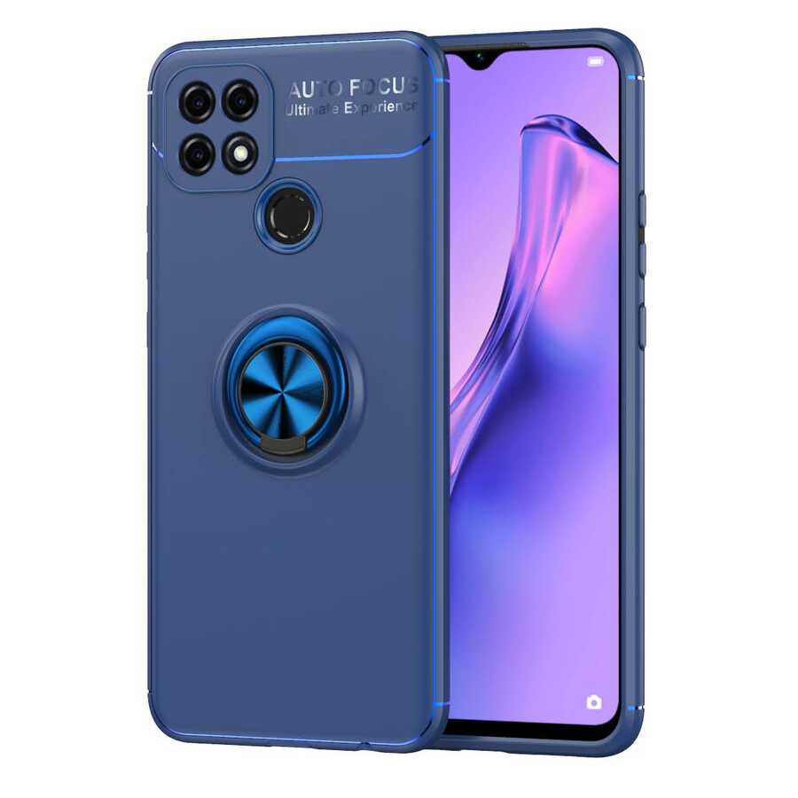 Oppo A15 Kılıf Zore Ravel Silikon Kapak Mavi