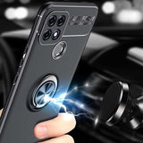 Oppo A15 Kılıf Zore Ravel Silikon Kapak Siyah-Kırmızı