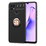 Oppo A15 Kılıf Zore Ravel Silikon Kapak Siyah-Rose Gold