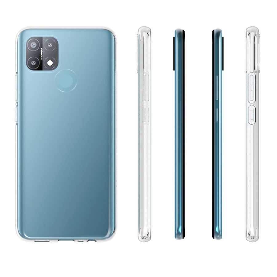 Oppo A15 Kılıf Zore Süper Silikon Kapak Renksiz