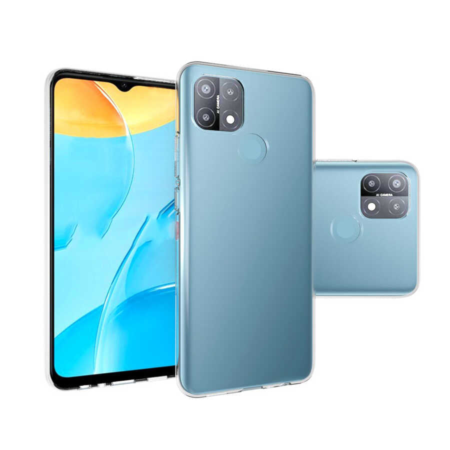 Oppo A15 Kılıf Zore Süper Silikon Kapak Renksiz