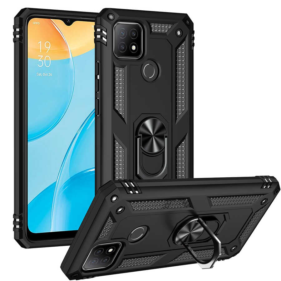 Oppo A15 Kılıf Zore Vega Kapak Siyah