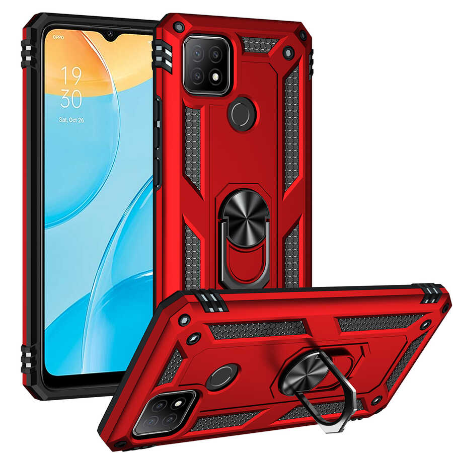 Oppo A15 Kılıf Zore Vega Kapak Kırmızı