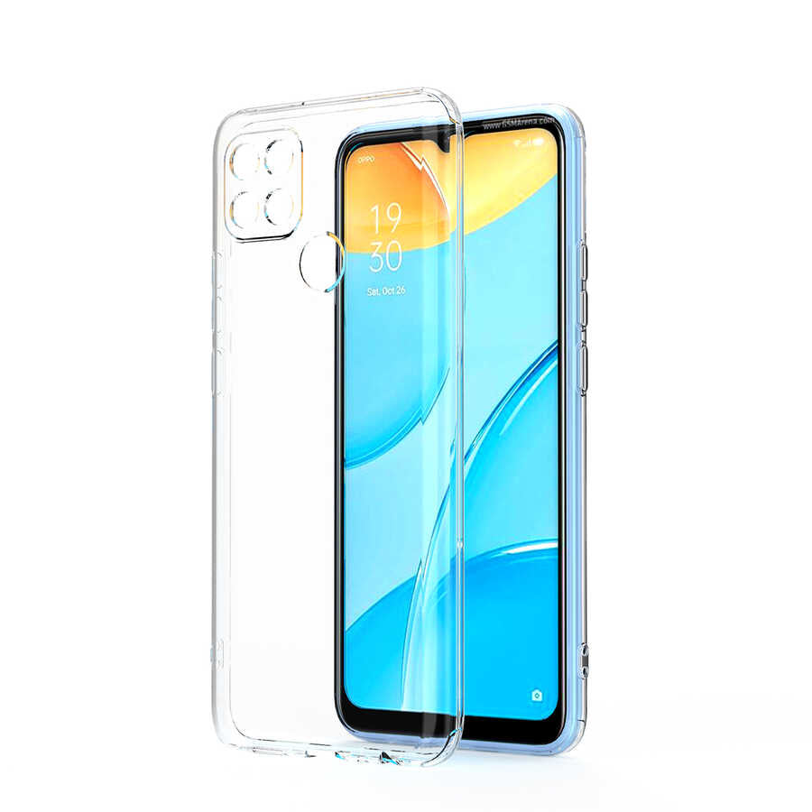 Oppo A15S Kılıf Zore Kamera Korumalı Süper Silikon Kapak Renksiz
