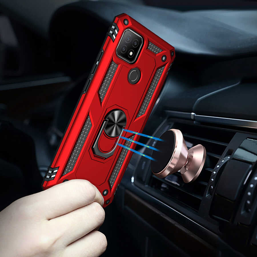 Oppo A15S Kılıf Zore Vega Kapak Kırmızı